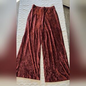 Banana Republic Wide Leg Velvet Pants Rust Red Size Small